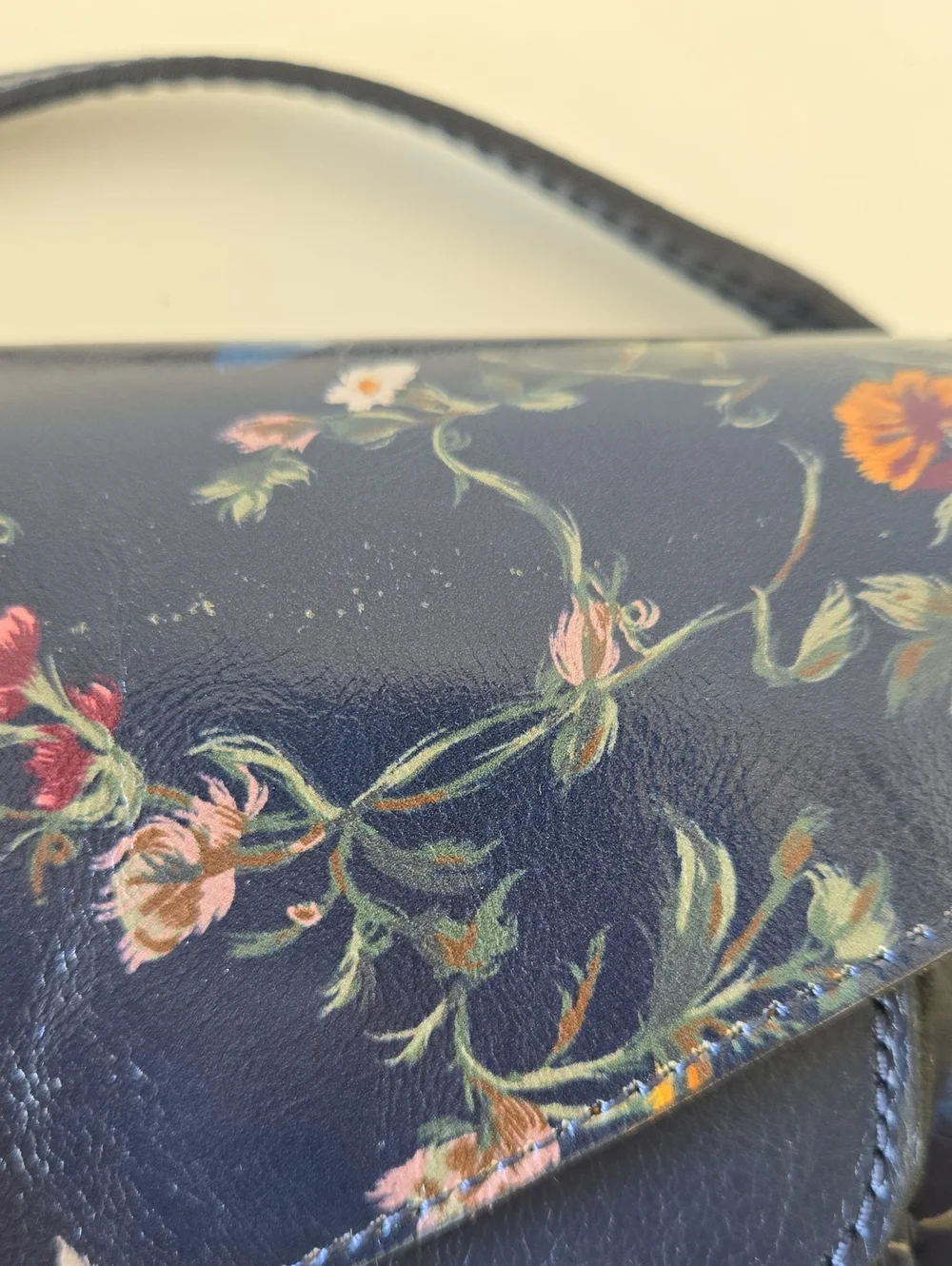 EUC Patricia Nash Floral Navy Crossbody Bag with Adjustable Strap